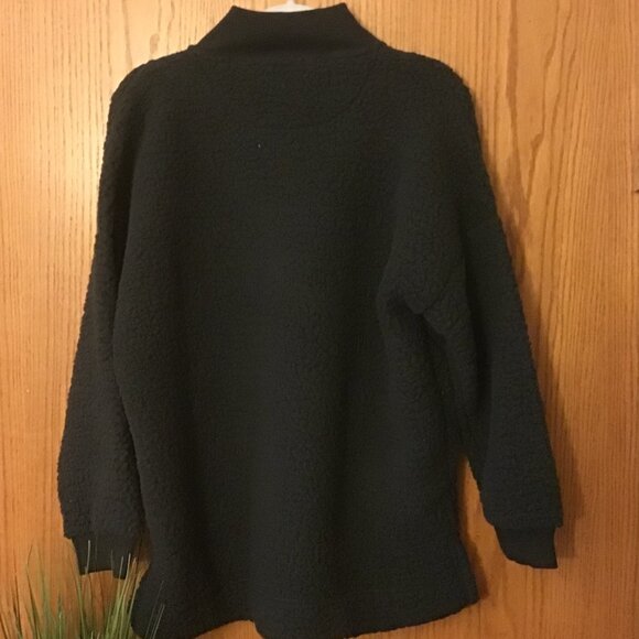 NWT Aerie Dream Sherpa Quarter Zip Sweatshirt Black size- MEDIUM - Picture 5 of 5